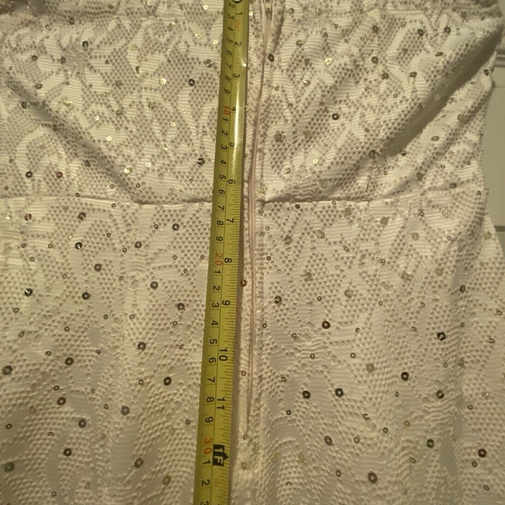 Bailey Blue Cream Gold Sequin Embellished Strapless Maxi Gown Formal Dress Large - Picture 12 of 12